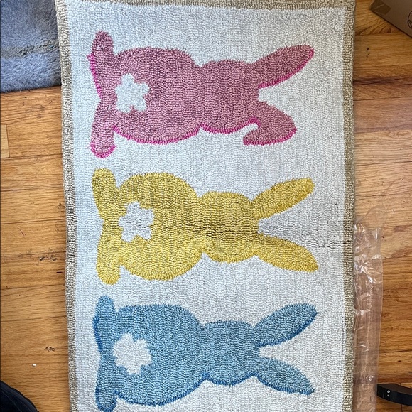 Loloi Other - Easter Bunny Rug Runner - Pink, Yellow & Blue Bunny Design